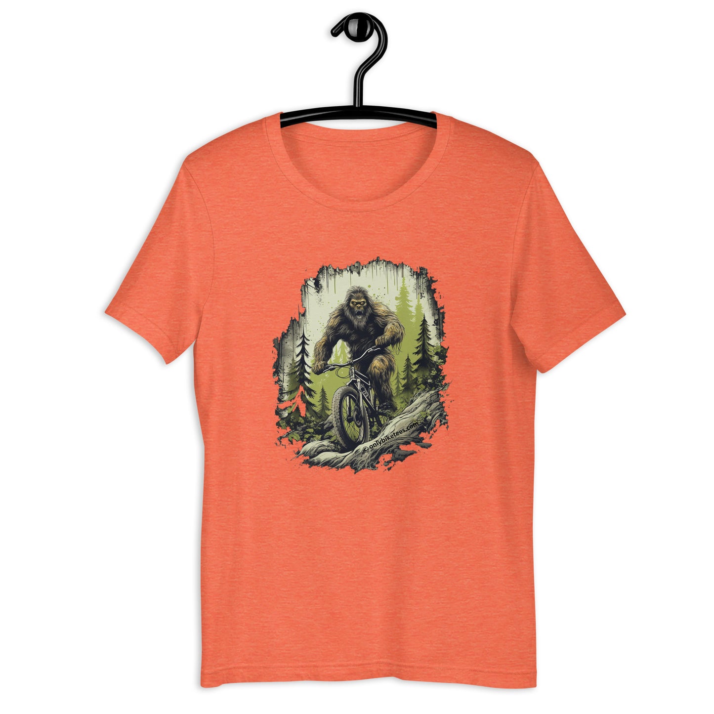 Bigfoot on Mountain Bike Unisex t-shirt