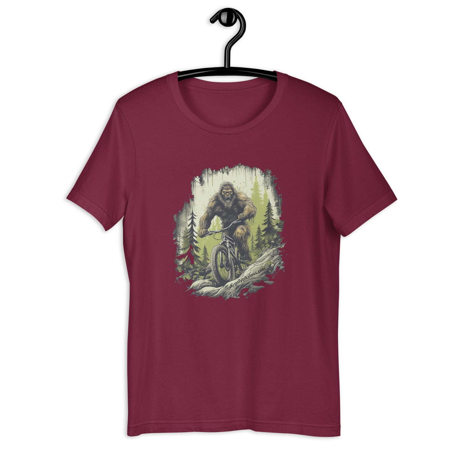 Bigfoot on Mountain Bike Unisex t-shirt